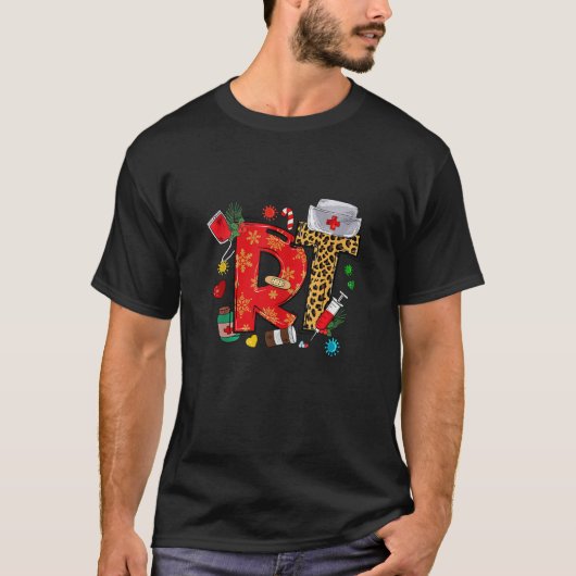 RTナースライフスクワッドメリーナースクリスマス看護 Tシャツ (正面)