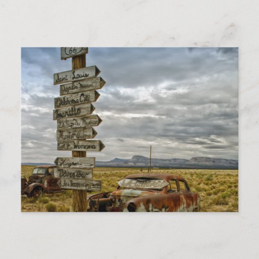 RT 66アリゾナ砂漠 ポストカード (正面)