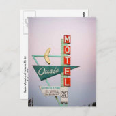 Rt 66タルサヴィンテージモーテルサインハガキ ポストカード (正面/裏面)