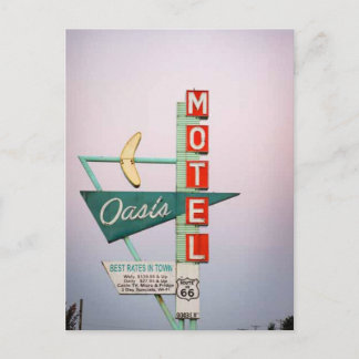 Rt 66タルサヴィンテージモーテルサインハガキ ポストカード