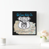 Rt 66時蹴間に入る スクエア壁時計 (ホーム)