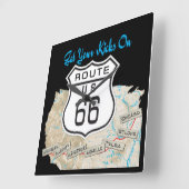 Rt 66時蹴間に入る スクエア壁時計 (傾斜)