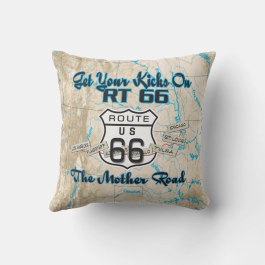 rt 66 get your kicks pillow 26blue クッション (裏面)
