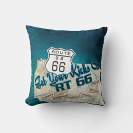 rt 66 get your kicks pillow 26blue クッション