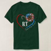 RT Respiratory Therapist Sunflower Stethoscope Hea Tシャツ (デザイン正面)