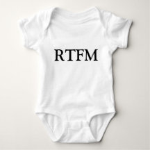 RTFM マニュアルちゃんと読みなさい 新生児Tシャツ Funny