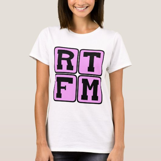 RTFM 読 The #$%%^手動インターネットスラング頭字語 Tシャツ (正面)