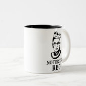 Rth Bader Ginsburg Mug、RBG Mug、悪名高いRbg ツートーンマグカップ (正面右)