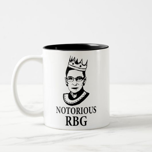Rth Bader Ginsburg Mug、RBG Mug、悪名高いRbg ツートーンマグカップ (左)