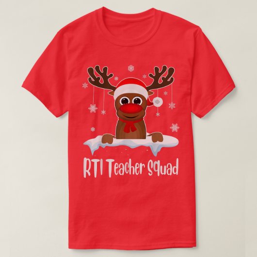 RTI先生スクワッドクリスマストインデアサンタハットクリスマ Tシャツ (デザイン正面)
