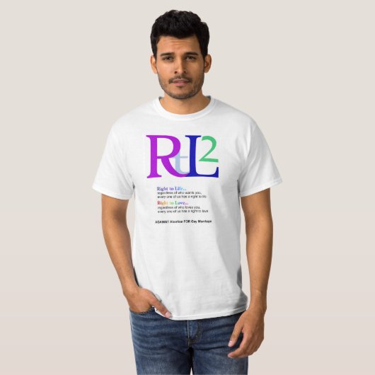 RTL2: 妊娠中絶反対の親LGBT Tシャツ (正面フル)