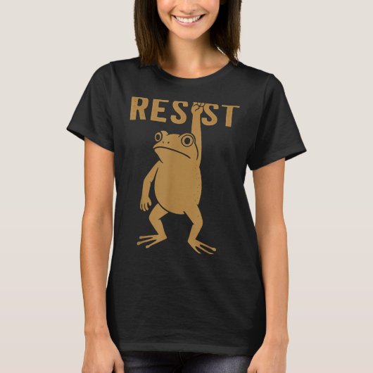 Rtland Frog おかしな都市アート - Rtland Frog 抗議 Tシャツ (正面)