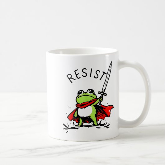 Rtland Frog Protest Resist Funny Frogs Activist コーヒーマグカップ (右)