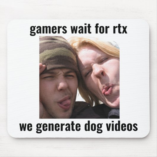 RTXゲーマージョークマウスパッド – 犬の動画を生成する マウスパッド (正面)