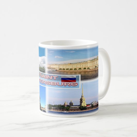 RUサンクトペテルブルク – ブロンズホースマン – エルミタージュ コーヒーマグカップ (正面右)