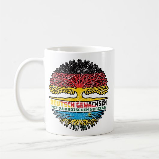 Ruanda Ruandisch Deutsch Deutschland Baum Wurzel コーヒーマグカップ (左)