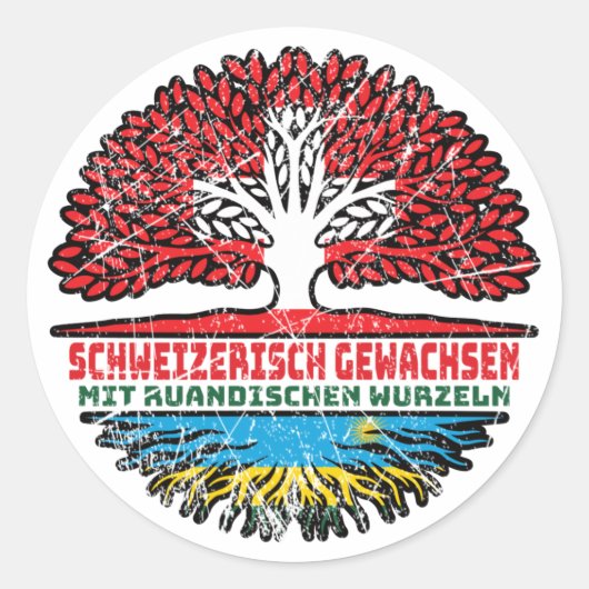 Ruanda Ruandisch Schweizer Schweiz Baum Wurzel ラウンドシール (正面)