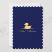Rub-A-Dub-Dubかわいい黄色のゴムダッキー（アヒルちゃん）赤ちゃんシャワー 招待状 (裏面)