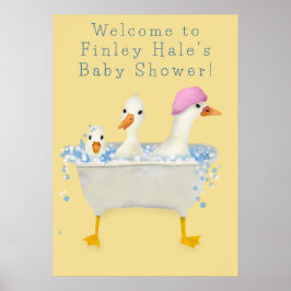 Rub a Dub Ducks ベビーシャワーのウェルカムポスター ポスター