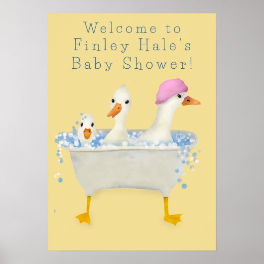 Rub a Dub Ducks ベビーシャワーのウェルカムポスター ポスター (正面)