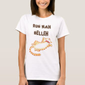 "Rub mah belleh"キャットおもしろい引用文 Tシャツ (正面)