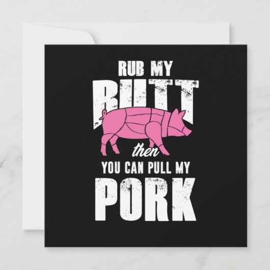 Rub Myお尻バーベキューパーティーそのグリルタイム 招待状 (正面)