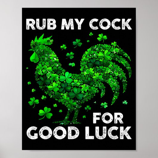 Rub My For Good Luck Funny St Patrick's Day Chicke ポスター (正面)