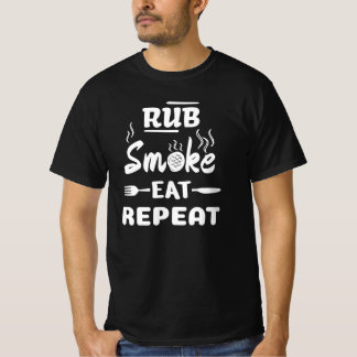 Rub Smoke 食べ Repeat,おもしろい BBQ,グリルステーキポーク Tシャツ