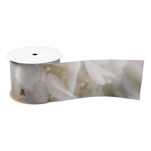 Ruban, fleurs blanche サテンリボン (リール)