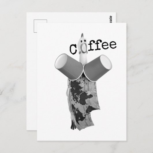 Rubber Chicken screaming Coffee Postcard ポストカード (正面/裏面)