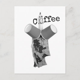 Rubber Chicken screaming Coffee Postcard ポストカード