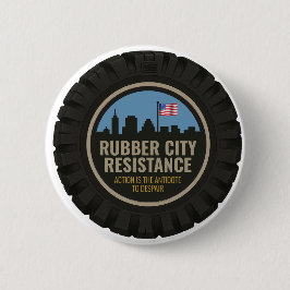 Rubber City Resistance button - new logo  缶バッジ