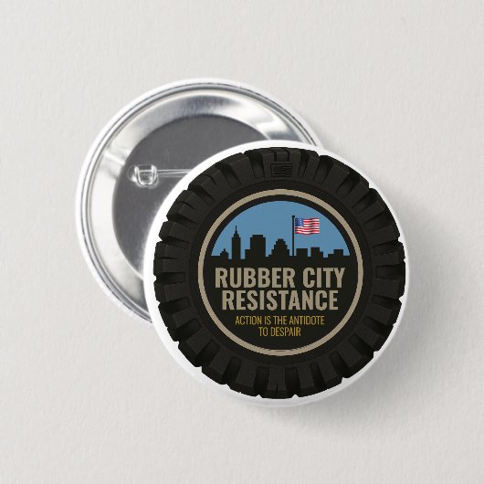 Rubber City Resistance button - new logo  缶バッジ (正面&裏面)