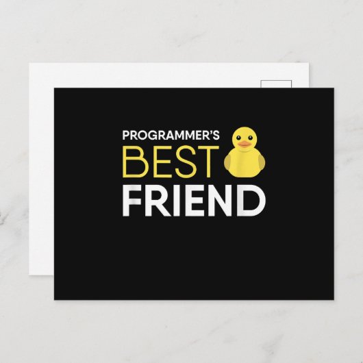 Rubber Duck Debugging Programmers Friend 案内ポストカード (正面/裏面)