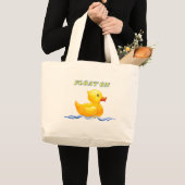 Rubber Duck | Float On ジャンボトート ラージトートバッグ (正面(商品))