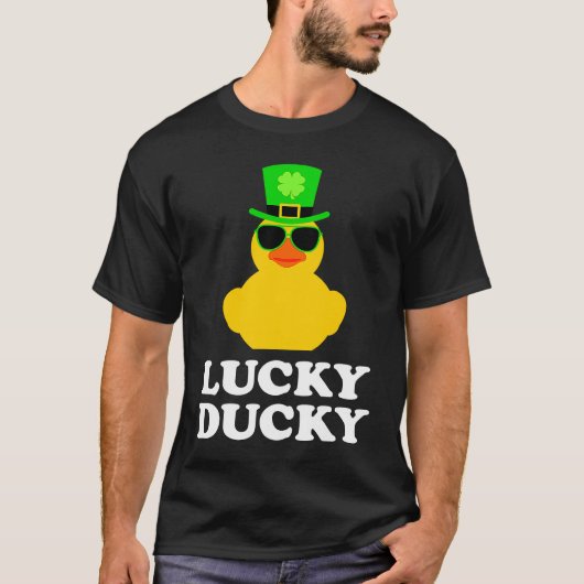 Rubber Duck Four Leaf C Hat Sunglasses St Patrick' Tシャツ (正面)