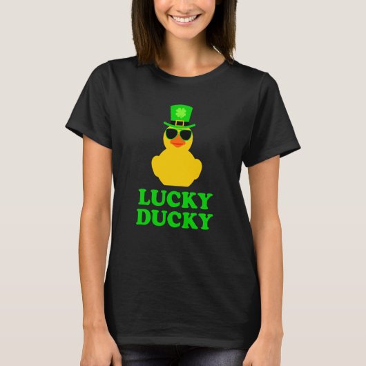 Rubber Duck Four Leaf C Hat Sunglasses St Patrick' Tシャツ (正面)
