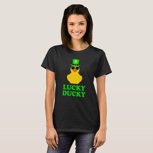 Rubber Duck Four Leaf C Hat Sunglasses St Patrick' Tシャツ (正面フル)