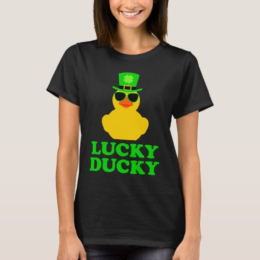 Rubber Duck Four Leaf C Leprechaun Hat St Patrick' Tシャツ (正面)