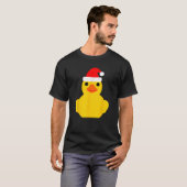 Rubber Duck Lover Christmas Santa Hat Funny Rubber Tシャツ (正面フル)