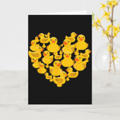Rubber Duck Quack For Men Women Boy Girls Valentin カード (黄色い花)