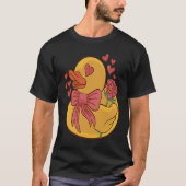 Rubber Duck Valentines Day Hearts and Flowers Rubb Tシャツ (正面)