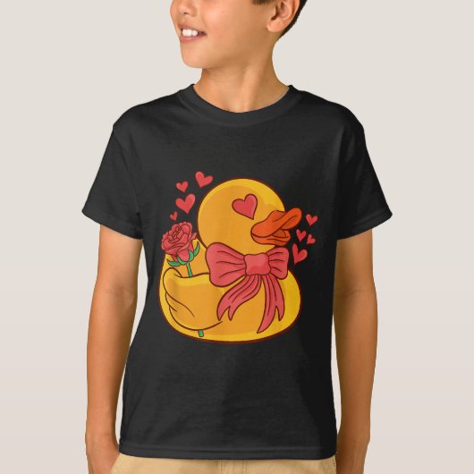 Rubber Duck Valentines Day Rubber Duckie Tシャツ (正面)