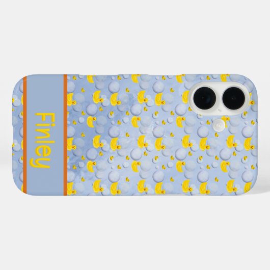 Rubber ducks and bubbles pattern Case-Mate iPhoneケース (裏面 (横))