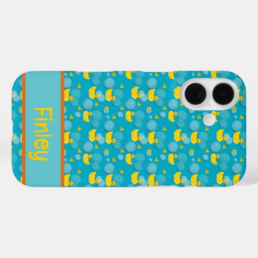 Rubber ducks and bubbles pattern Case-Mate iPhoneケース (裏面 (横))