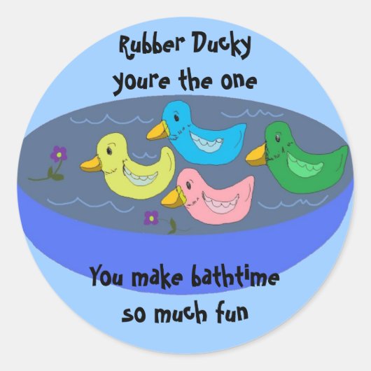 Rubber+Ducky - バスタイムステッカー ラウンドシール (正面)