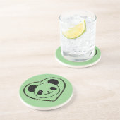 Rubber Stamped Panda Bear And Heart コースター (側面)