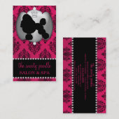 Rubeliteのピンクによって宝石で飾られるダマスク織犬のグルーミングかスパ 名刺 (正面/裏面)