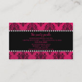 Rubeliteのピンクによって宝石で飾られるダマスク織犬のグルーミングかスパ 名刺 (裏面)