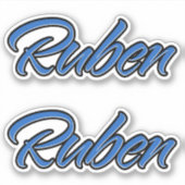 Ruben Name blue Aufkleber Sticker Stickerset シール (正面)